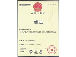 攀迪商标注册证